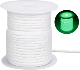 34 Yards/31m 4mm Paracord Glow in The Dark para Cord 550 Parachute Spool Cords White Luminous Survival Climbing Paracords Lanyard Rope for Outdoor Hiking Beading Bracelets DIY Crafts Project