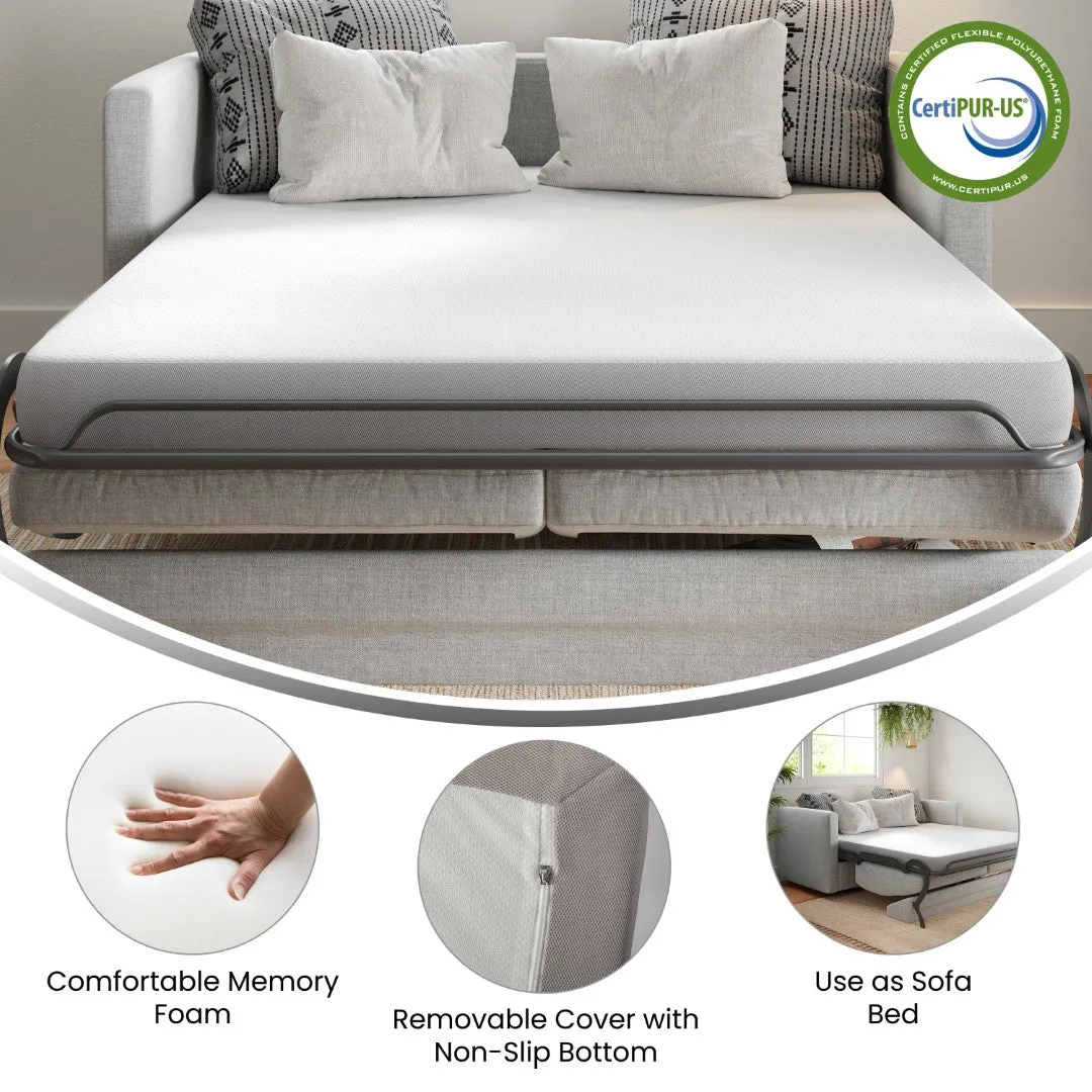 4" Cooling Memory Foam Full Mattress for Sleeper Sofas, Dorms, RVs
