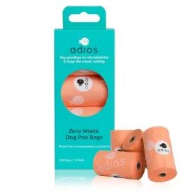 Adios Plastic Compstable Poo Bag Pink 8 x 15's