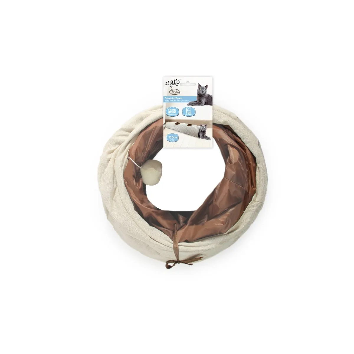 All For Paws Classic Comfort Crinkle Cat Tunnel 140cm