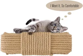 Aoneky Replacement Cat Scratching Post Sisal Rope - Hemp Rope for Cat Tree and Tower (1/4'' 66 Ft)