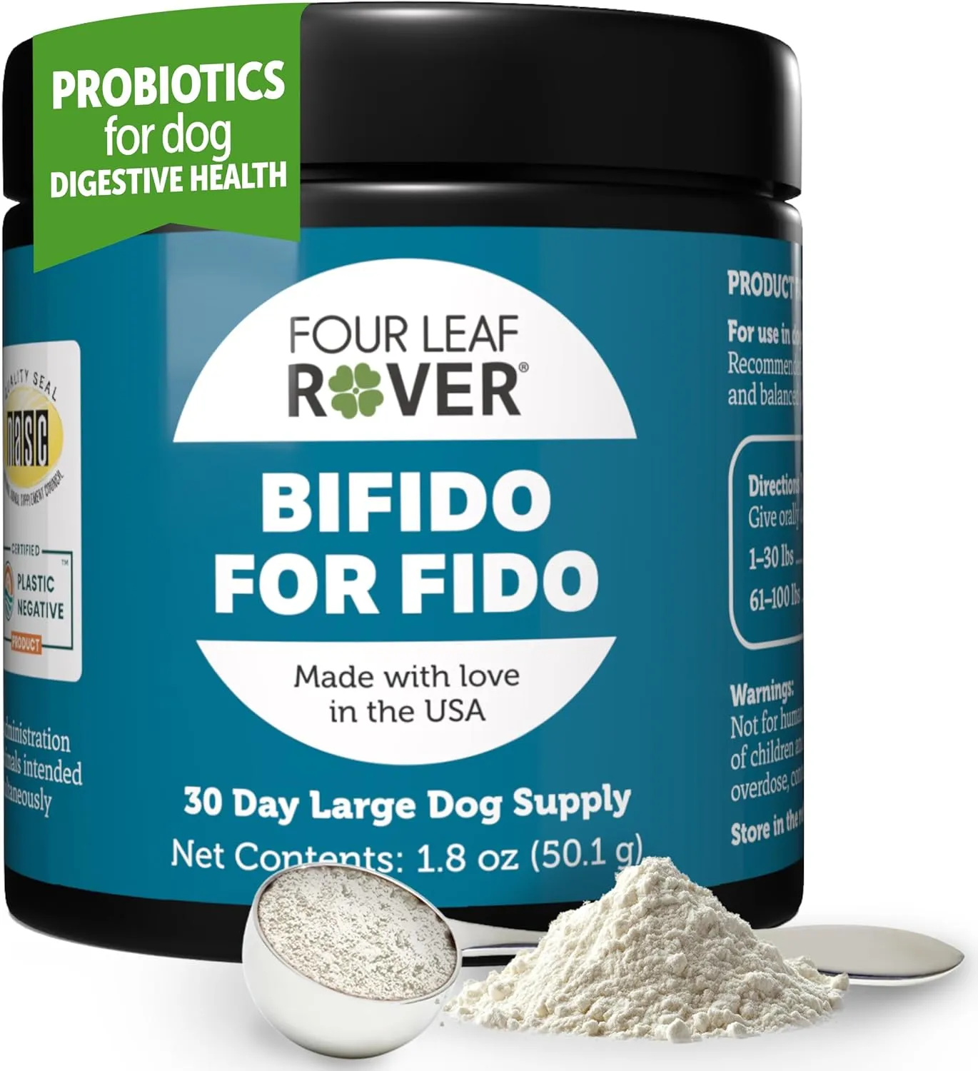 Bifido for Fido - Dog Probiotics for Digestive Health and Gut Health and Immune Balance - 50 Billion CFU - Veterinarian Formulated - 30 Day Large Dog Supply