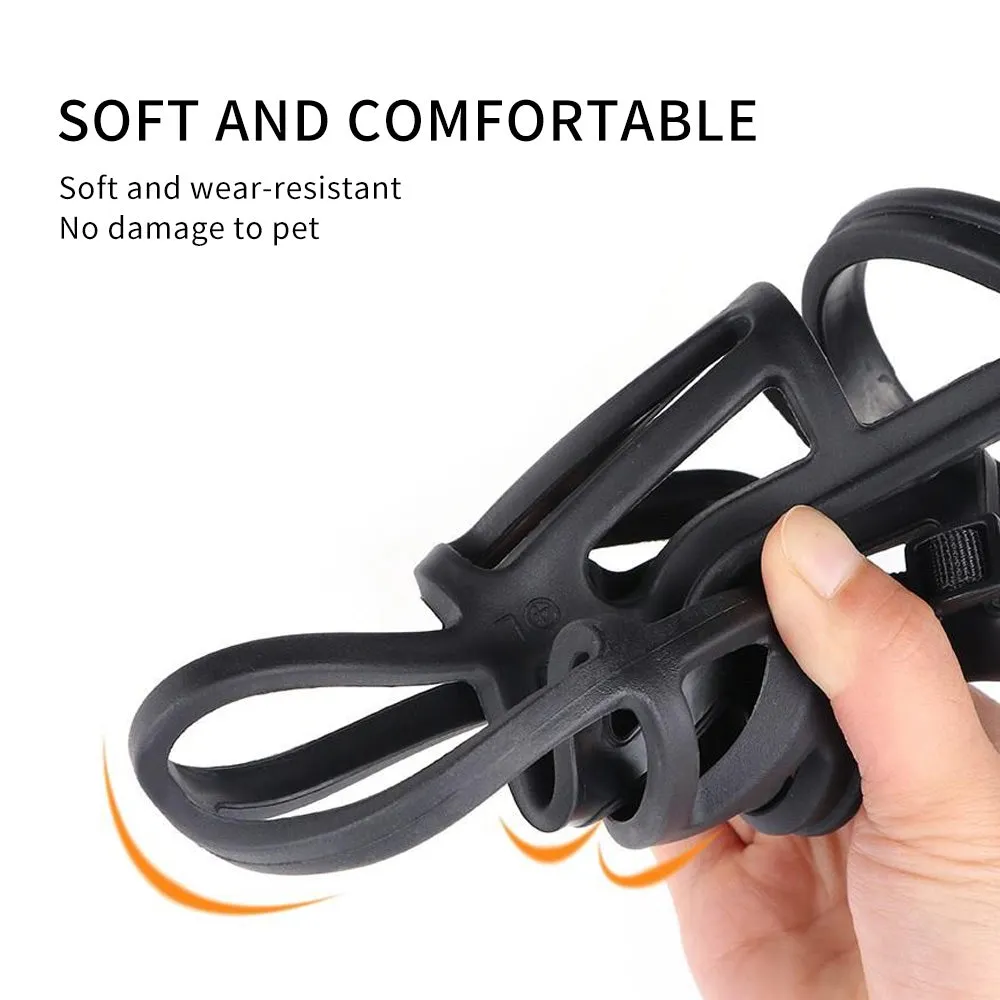 Black Dog Muzzles Pet Mouth Cover Basket Muzzle Chew Adjustable 6 Sizes