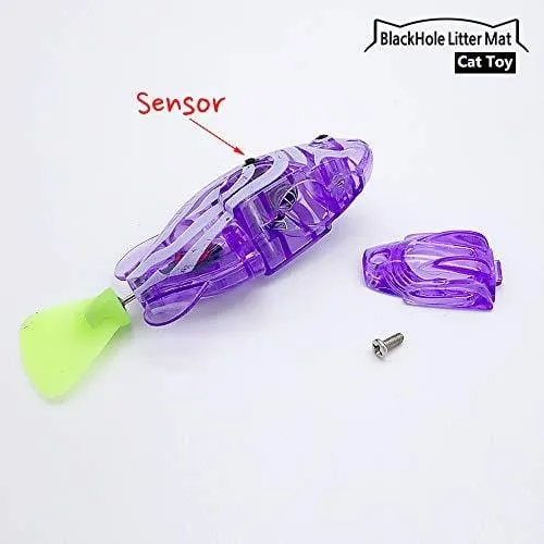 BlackHole Litter Mat Interactive Swimming Robot Fish Toy for Cat/Dog with LED Light (4 pcs), Cat & Dog Toy to Stimulate Your Pet's Hunter Instincts