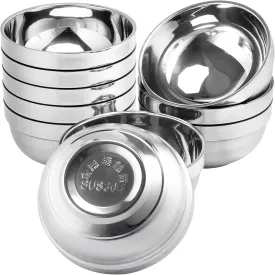 Blcculi 10 Pack Stainless Steel Bowls,5 Inch Double Walled Insulated Soup Bowls,15 Oz Snacks Bowl,Metal Mixing Bowl,Lightweight Serving Dishes For Sauces,Rice,Noodle,Ice Cream