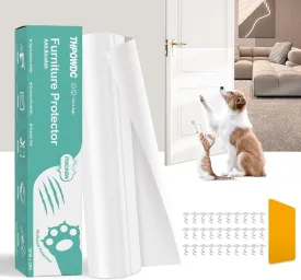 Cat Scratch Furniture Protector, Thicken Single Side Adhesive Couch Cat Scratch Protector, Clear Heavy Duty Flexible Cats Claw Shield, Anti Scratch Furniture Protector - (197" x 12")