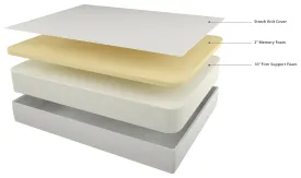 Chime 12 Inch Memory Foam Queen Mattress in a Box with Head-Foot Model Better Queen Adjustable Base