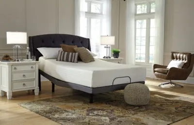 Chime 12 Inch Memory Foam Queen Mattress in a Box with Head-Foot Model Better Queen Adjustable Base