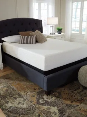 Chime 12 Inch Memory Foam Queen Mattress in a Box with Head-Foot Model Better Queen Adjustable Base
