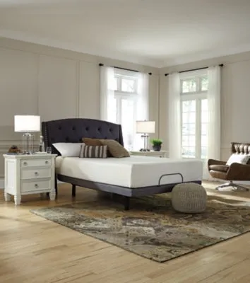 Chime 12 Inch Memory Foam Queen Mattress in a Box with Head-Foot Model Better Queen Adjustable Base