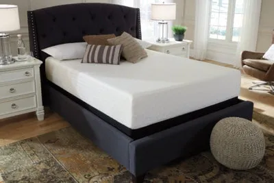 Chime 12 Inch Memory Foam Queen Mattress in a Box with Head-Foot Model Better Queen Adjustable Base