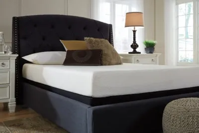 Chime 8 Inch Memory Foam Queen Mattress in a Box with Head-Foot Model-Good Queen Adjustable Base