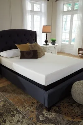 Chime 8 Inch Memory Foam Queen Mattress in a Box with Head-Foot Model-Good Queen Adjustable Base