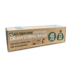 Compostable Drawstring Bin Bags | 40 Litre (25 bags)