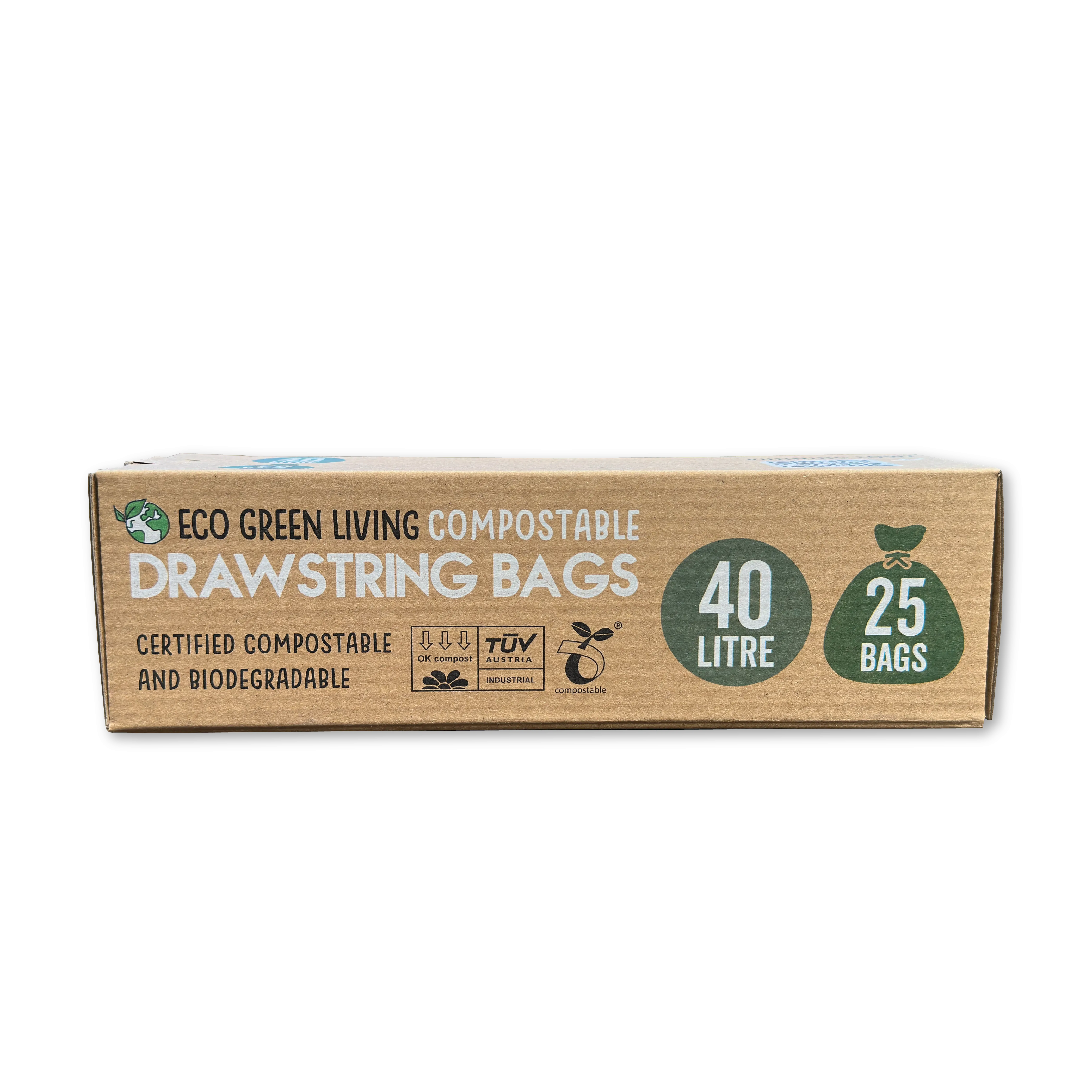 Compostable Drawstring Bin Bags | 40 Litre (25 bags)