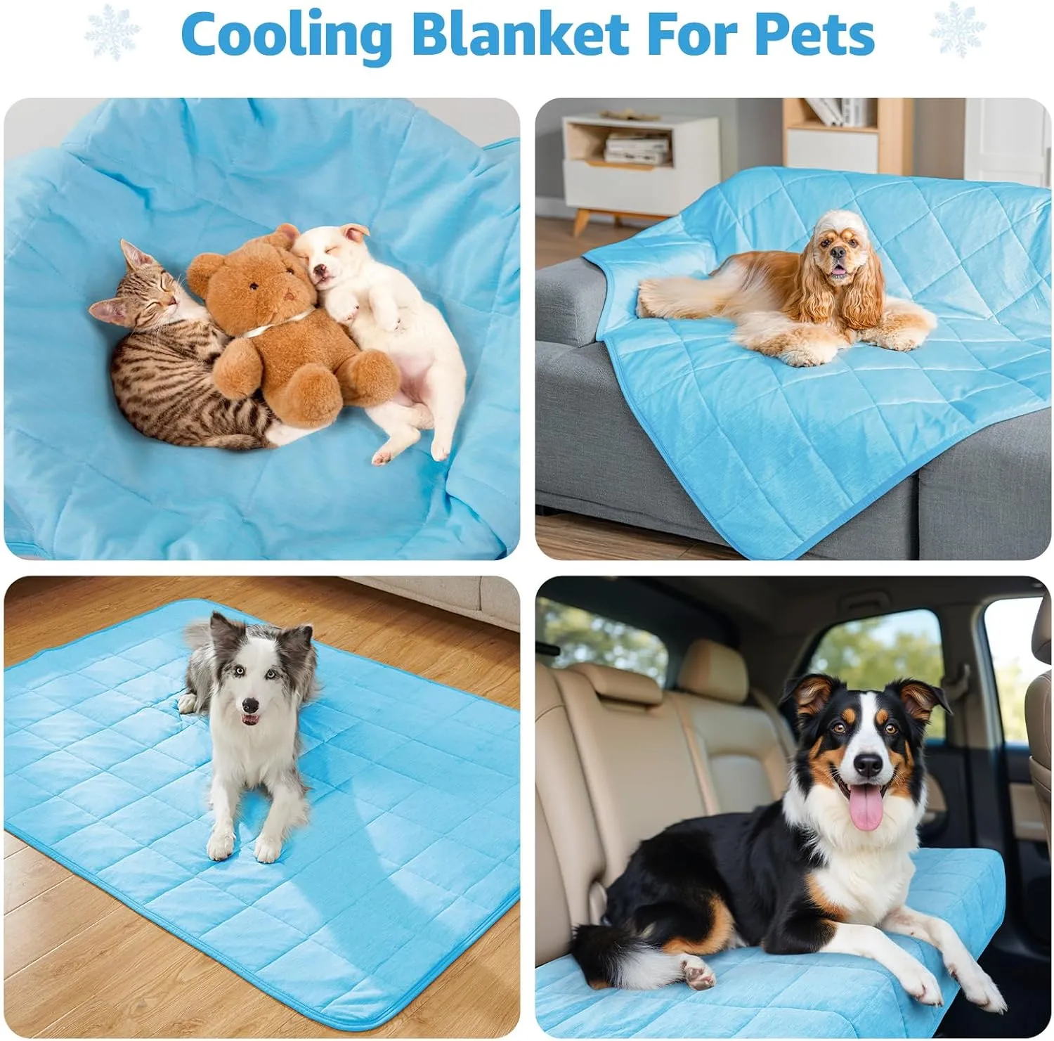 Cooling Blanket for DogsQ-MAX 0.4 Cool to Touch Cooling Blankets for Hot Sleepers/Kid/Pet,Soft Lightweight Pet Throw Blanket for Bed Couch Sofa Cover,Cooling Blanket Dog Mat for Summer,60x80in,Blue