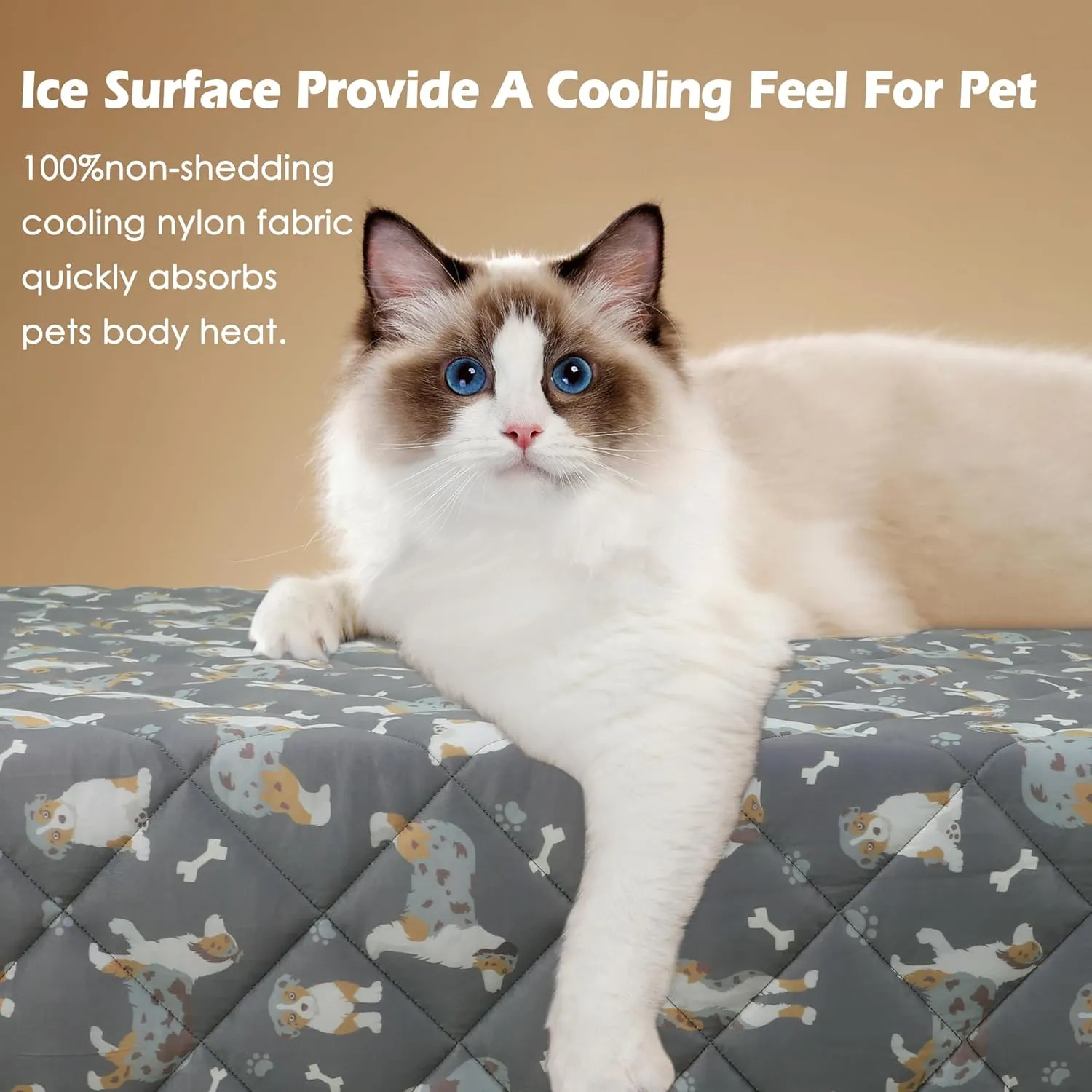 Cooling Mat for Large Dogs - Washable Dog Cooling Blanket, Durable Self Cooling Pet Mat for Cat, Soft Summer Blanket for Hot Weather, 40''x55'' Grey