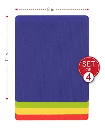 Dexas Heavy Duty Grippmat Flexible Cutting Board Set of Four