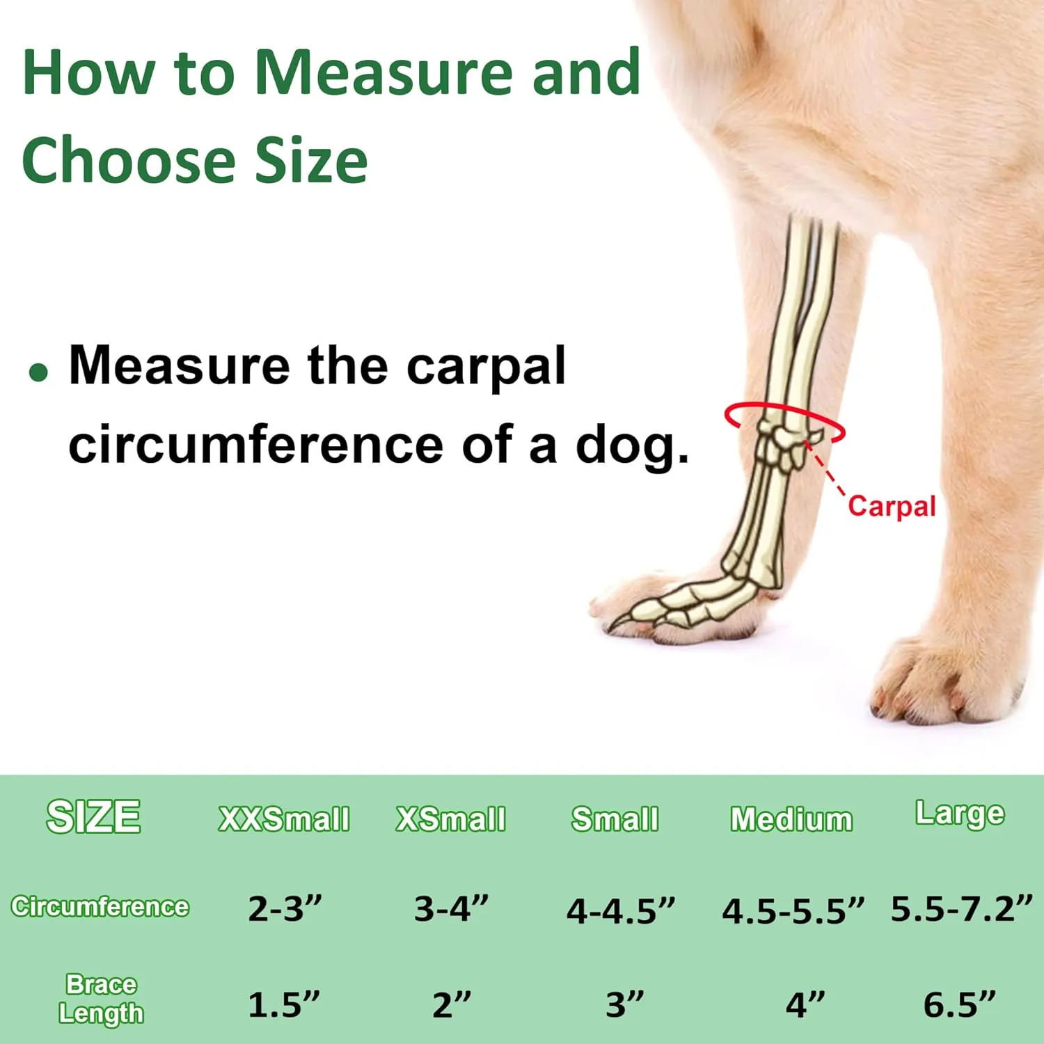 Dog Canine Front Leg Brace Paw Compression Sleeve Joint Wraps - Protects Wounds Stop Licking & Prevents Injuries, Sprains Helps with Loss of Stability from Arthritis - Small