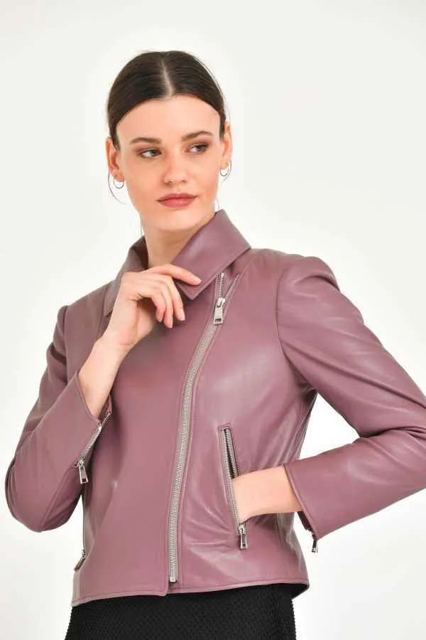 Dusty Rose Leather Jacket