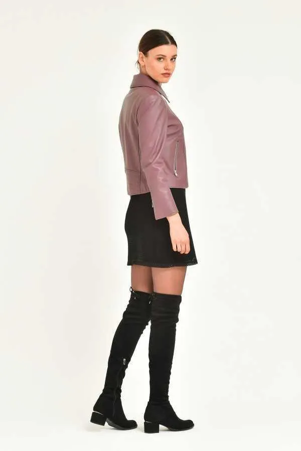 Dusty Rose Leather Jacket