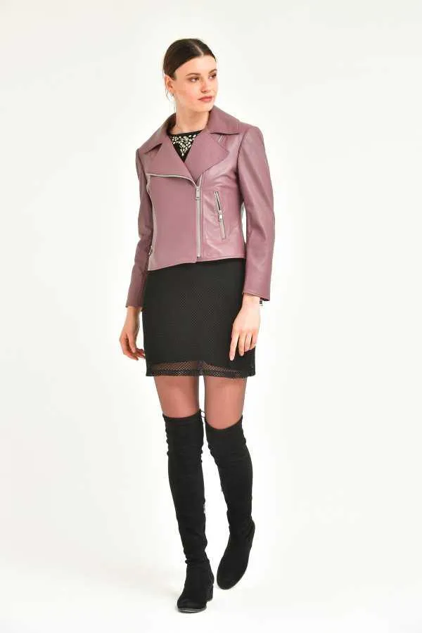 Dusty Rose Leather Jacket