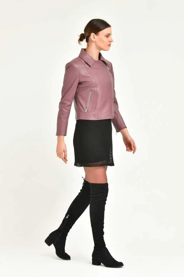 Dusty Rose Leather Jacket