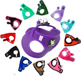 EcoBark Step in Dog Harness - Eco-Friendly Dog Harnesses for Small and Medium Dogs - Reflective and Adjustable Body Halter Vest - Soft Mesh Toy Breed Harness (Purple, Medium)