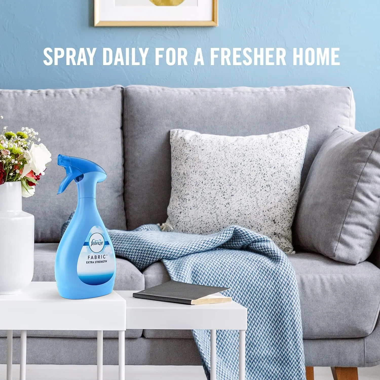 Febreze Fabric Refresher Mediterranean Lavender Air Freshener (1 Count, 800 Ml),27 Fl oz