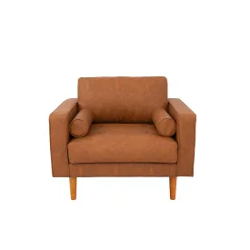 FONDA - Brown Vegan Leather Chair