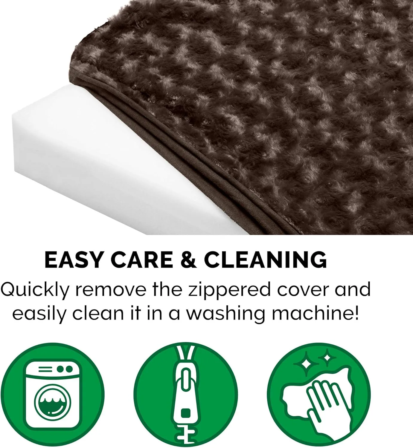 Furhaven Orthopedic Dog Bed for Large Dogs w/ Removable Washable Cover, For Dogs Up to 125 lbs - Ultra Plush Faux Fur & Suede Mattress - Chocolate, Jumbo Plus/XXL