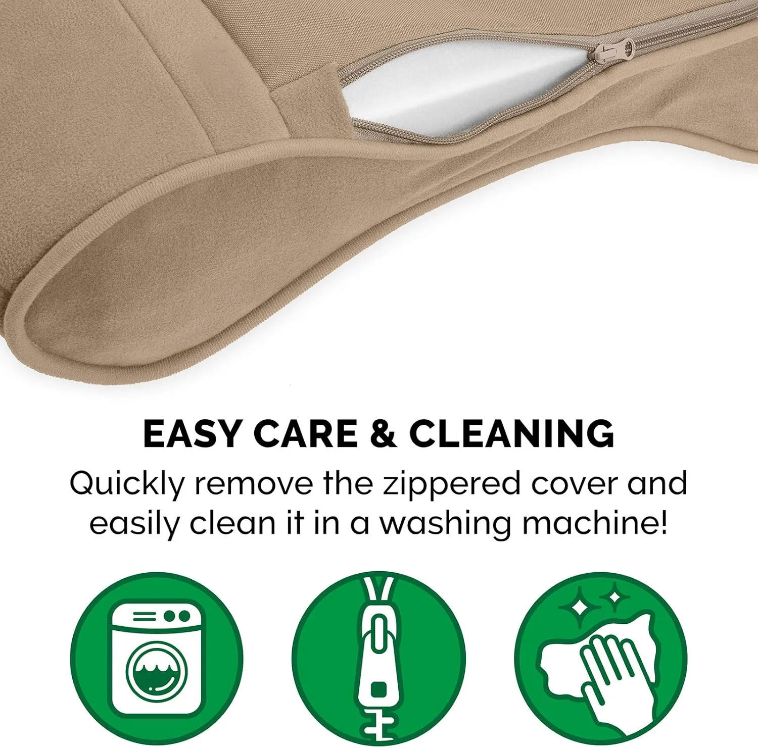 Furhaven Orthopedic Dog Bed for Medium/Small Dogs w/ Removable Washable Cover, For Dogs Up to 23 lbs - Microvelvet Luxe Lounger Contour Mattress - Clay, Medium