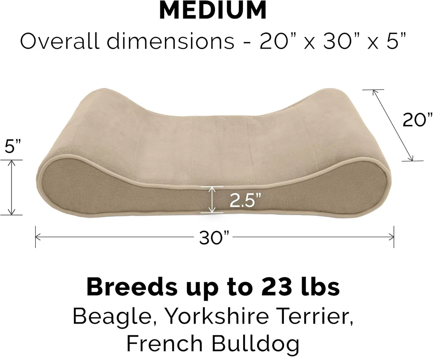 Furhaven Orthopedic Dog Bed for Medium/Small Dogs w/ Removable Washable Cover, For Dogs Up to 23 lbs - Microvelvet Luxe Lounger Contour Mattress - Clay, Medium