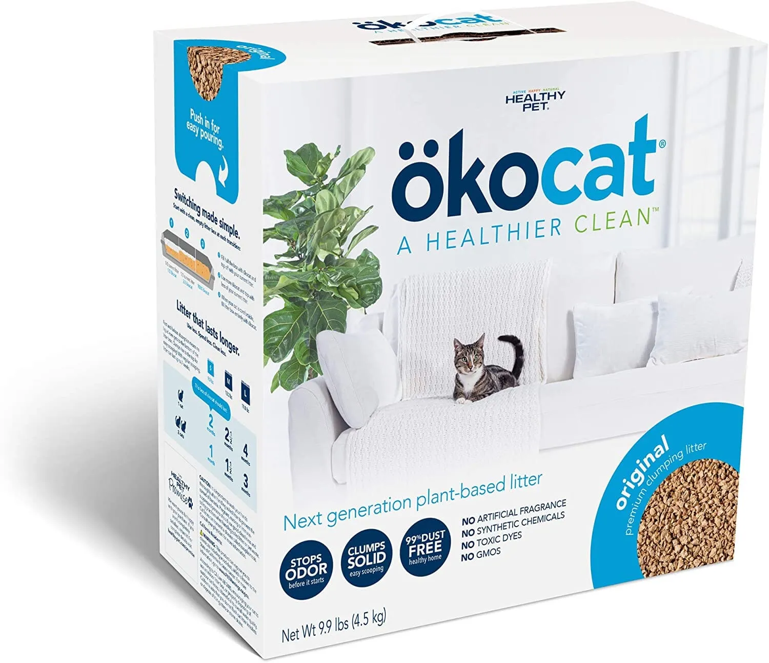 Healthy Pet Okocat Cat Clumping Wood Litter Cat Litter - 9.9 Lbs