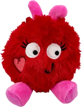 Huxley & Kent for Dogs - Fur Bug (One Size - 4.5") - Valentine's Day Power Plush Funny Dog Toy with Squeaker - Fun, Durable - H&K Squeaky