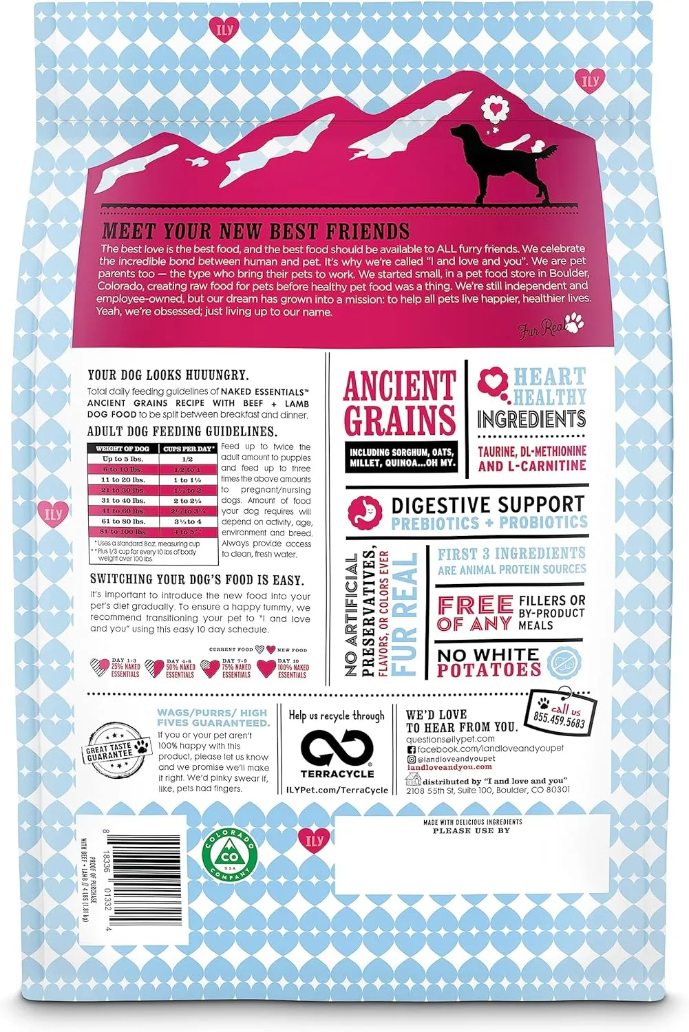 I and love and you Naked Essentials Ancient Grains Dry Dog Food - Lamb   Beef - High Protein, Real Meat, No Fillers, 4lb Bag