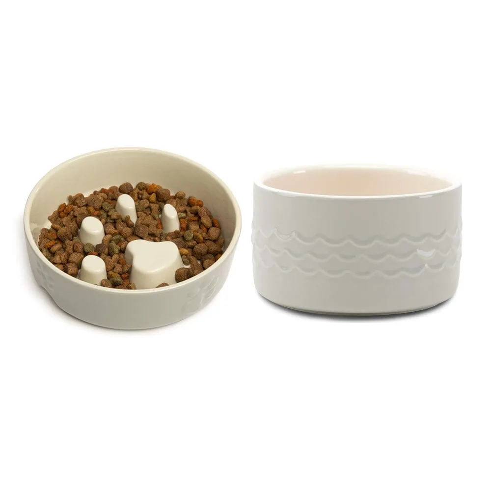 Icon 2 Piece Dog Slow Feeder & Water Bowl Set