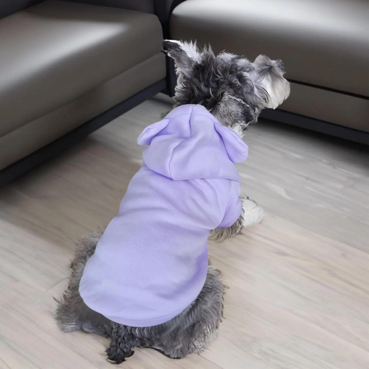 Jecikelon Dog Cold Weather Coat Winter Clothing Warm Puppy Hoodies Sweatshirt for Small Dogs Cats Soft Hooded Pet Clothes Suter para Perros (X-Small, Purple)