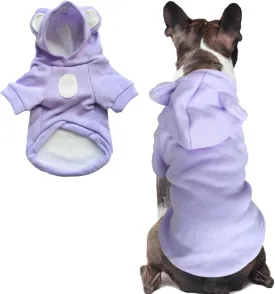 Jecikelon Dog Cold Weather Coat Winter Clothing Warm Puppy Hoodies Sweatshirt for Small Dogs Cats Soft Hooded Pet Clothes Suter para Perros (X-Small, Purple)