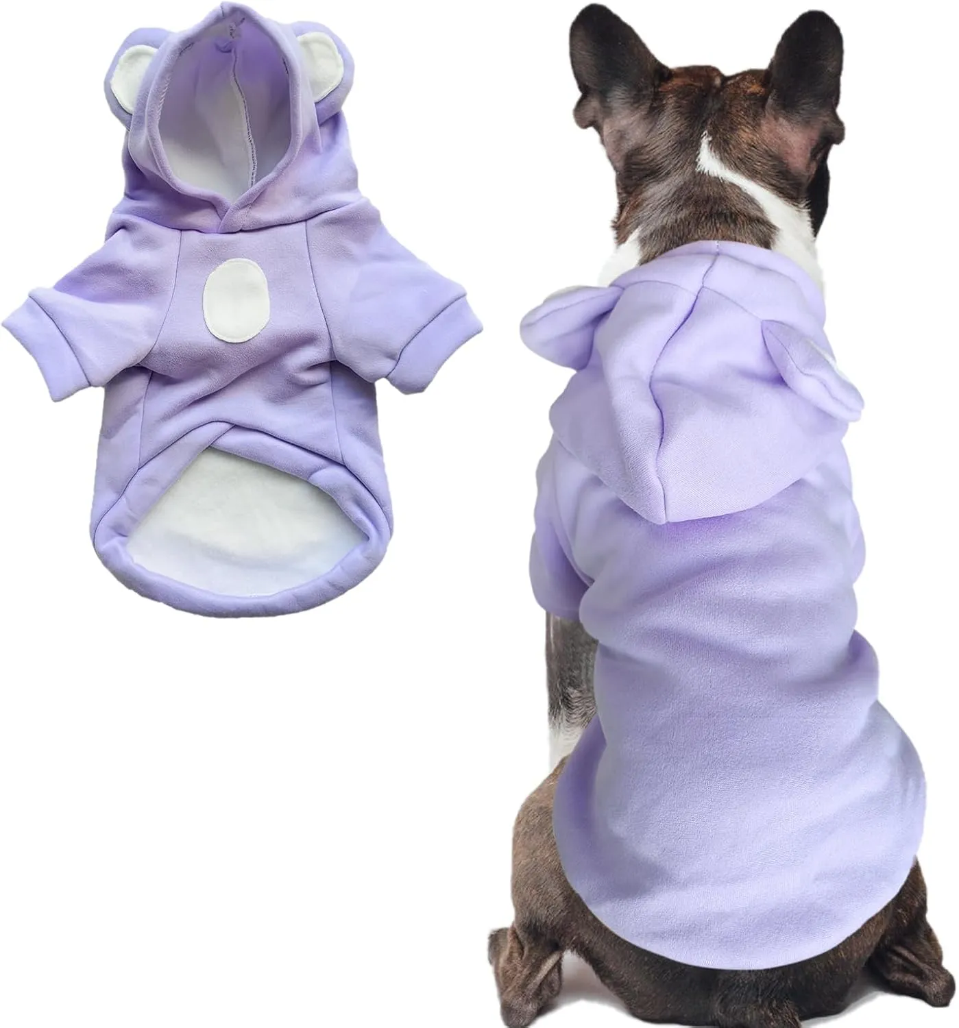 Jecikelon Dog Cold Weather Coat Winter Clothing Warm Puppy Hoodies Sweatshirt for Small Dogs Cats Soft Hooded Pet Clothes Suter para Perros (X-Small, Purple)