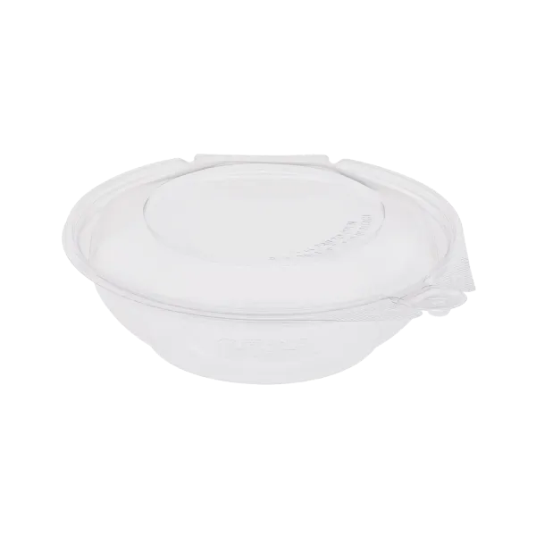Karat 16 oz PET Plastic Tamper Resistant Hinged Salad Bowl with Dome Lid - 240 sets