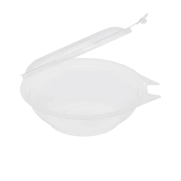 Karat 16 oz PET Plastic Tamper Resistant Hinged Salad Bowl with Dome Lid - 240 sets