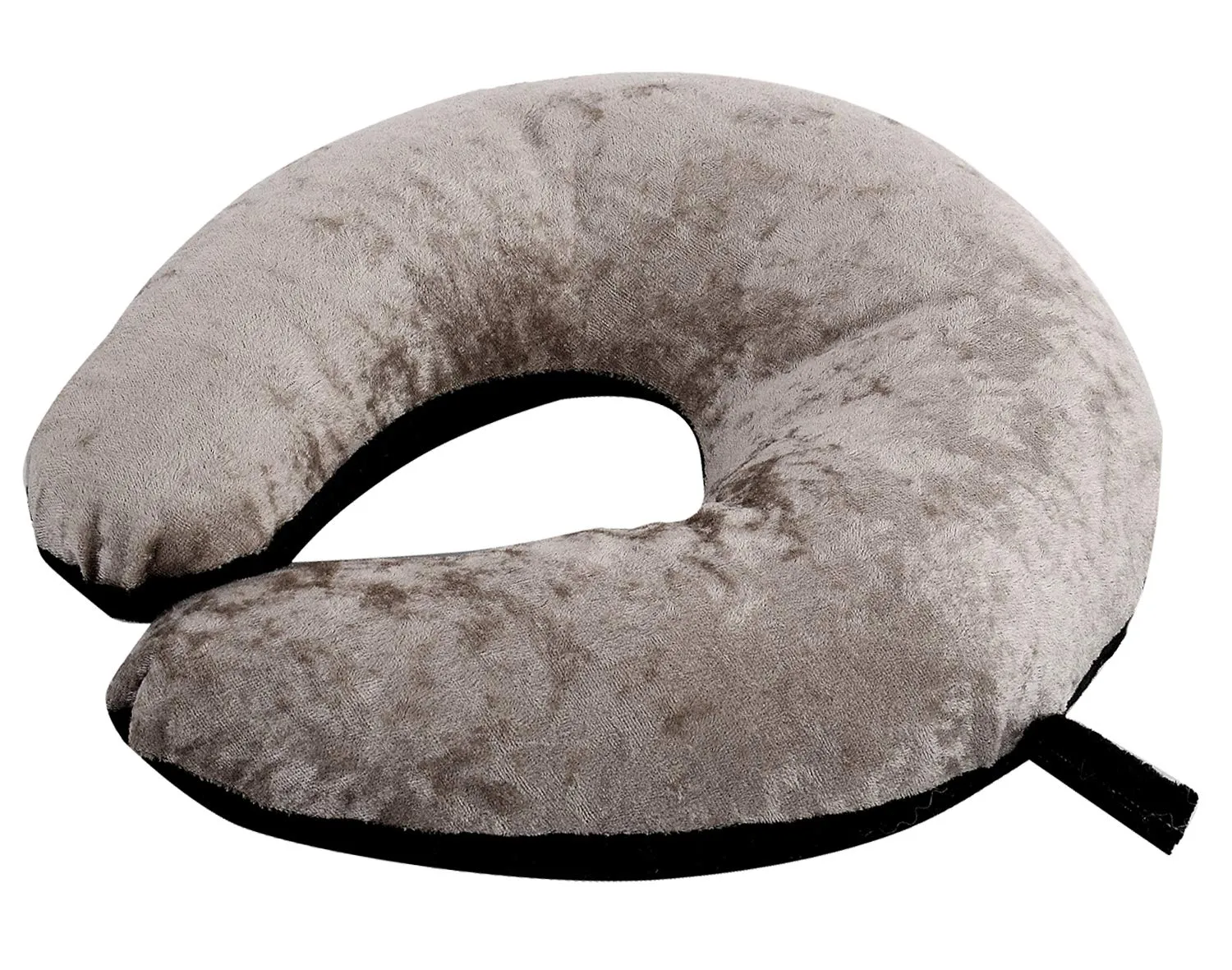 Kuber Industries 2 Pieces Unisex U-Shaped 100 Percent Pure Memory Foam Soft Cushions Neck Rest Pillow for Travel, Car, Train, Flight, Bus (Black & Grey)-CTKTC39214