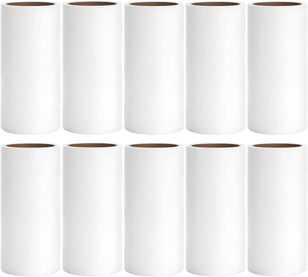 Lint Roller Refills 4 inch Bulk 10 Rolls Total 600 Sheets Extra Sticky Lint Remover Replacement Refills Compatible with Evercare PetLovers Muji IKEA and Others (Inside Dia. 1-1/2 inch)