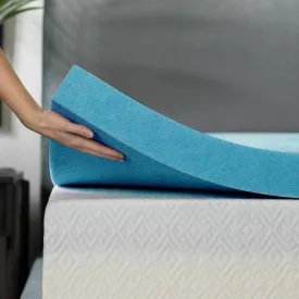 Memory Foam Mattress Topper DreamZ 5cm Thickness Cool Gel Bamboo Fabric Double