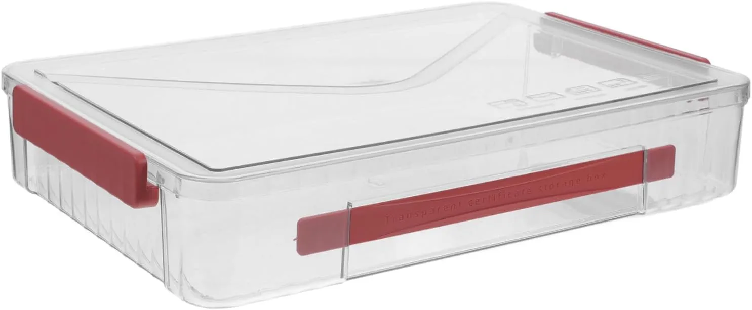 NUOBESTY Portable Document Organizer with Fliptop Lid Pet Storage Box for Efficient Document Organization Lightweight and Water Resistant Convenient Handle for Certificates and Files