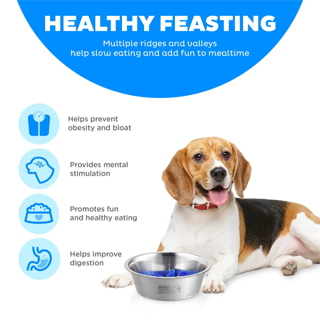 Outward Hound Fun Feeder Stainless Steel Slo Bowl