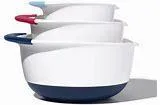OXO 3-Piece Mixing Bowl Set Colored Handles and Nonskid Bases