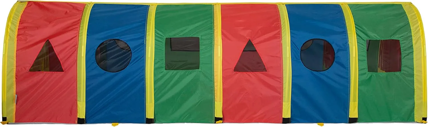 Pacific Play Tents 95200 Kids Super Sensory 9-Foot D Style Institutional Crawl Play Tunnel, 9' x 30" x 30", Multicolored