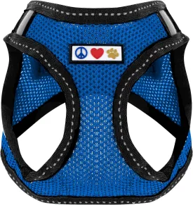 Pawtitas Dog Vest Harness Made with Breathable Air Mesh | All Weather Vest Harness for Medium Puppies and Extra Large Cats with Quick-Release Buckle - Medium Blue Mesh Dog Harness